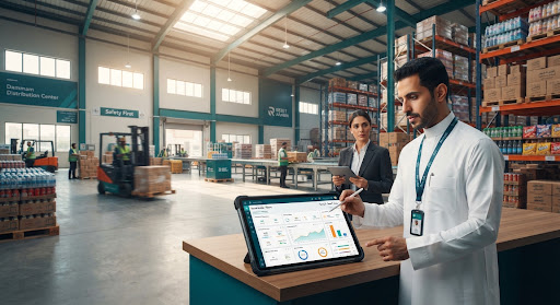 Commercial distribution hub with analytics dashboards